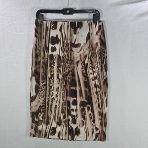 New York & Company Animal Print Pencil Skirt Size 4 Stretchy